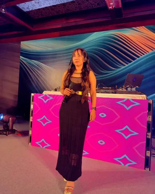Here I am at a sophisticated private event in Goa, dressed for the occasion. I provide professional DJ services for high-end corporate and private functions across the country.