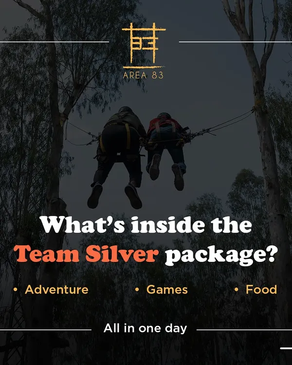 A look at our Team Silver package, which includes a mix of adventure, games, and food, all in one day. Perfect for a hassle-free group outing.
