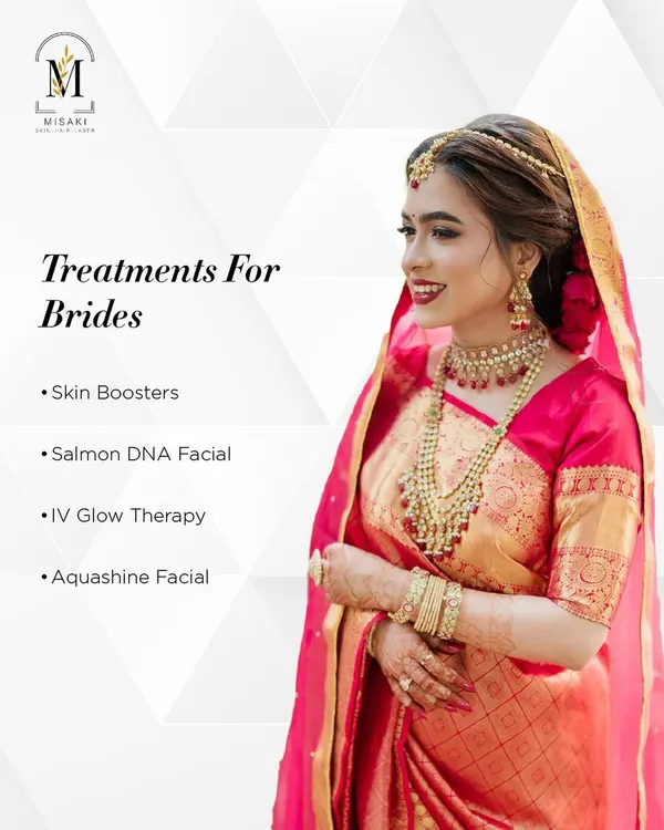 For my brides-to-be, I offer exclusive treatments to get you ready for your wedding. This graphic lists some of my most popular options, including Skin Boosters and IV Glow Therapy, to ensure your skin is stunning.
