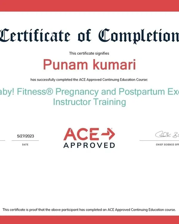I'm proud to be an ACE Approved Pregnancy and Postpartum Exercise Instructor. I invested in this certification to ensure I can provide the safest and most effective guidance for moms and moms-to-be.