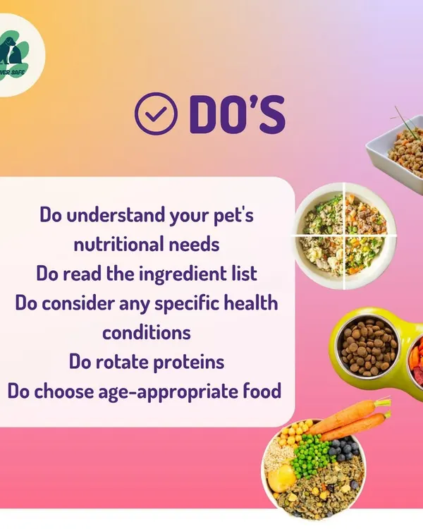Do you know what's in your pet's food? This guide covers the 'Do's' of choosing the right food, like understanding nutritional needs and reading the ingredient list.