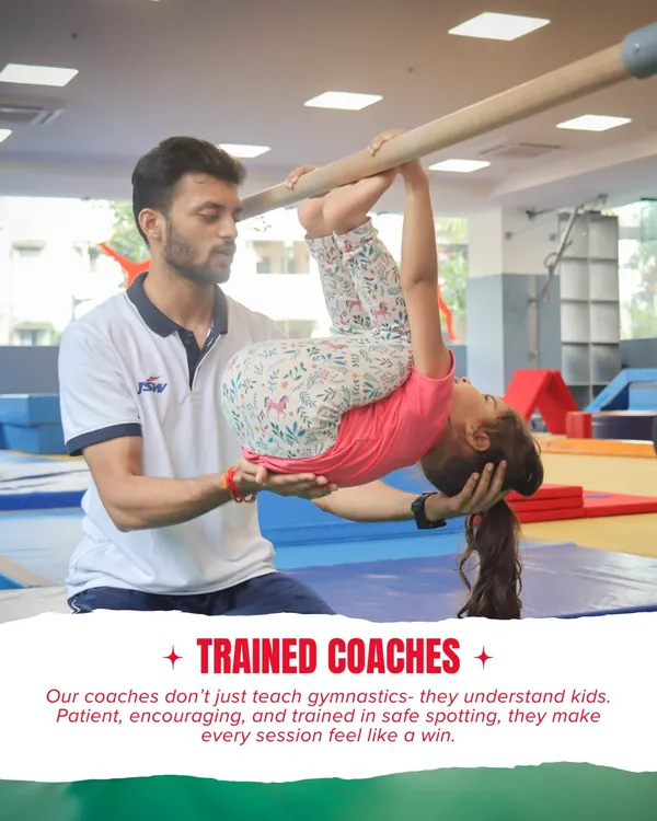 Our coaches don't just teach gymnastics, they understand kids. Patient, encouraging, and trained in safe spotting, they make every session feel like a win, building trust and confidence with every interaction.