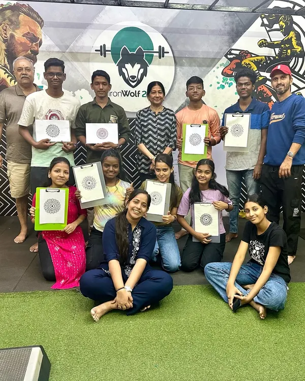 A wonderful group of creative souls from a recent workshop. It’s amazing to see everyone, including some of the parents who joined in, find their focus and enjoy the process of mindful art.