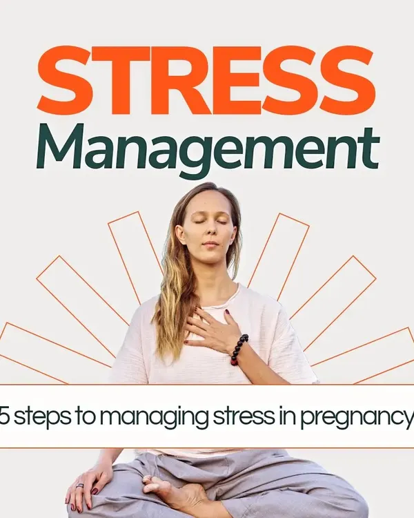Managing stress is vital for a healthy pregnancy. Here are five steps I teach to help you stay calm and centered.