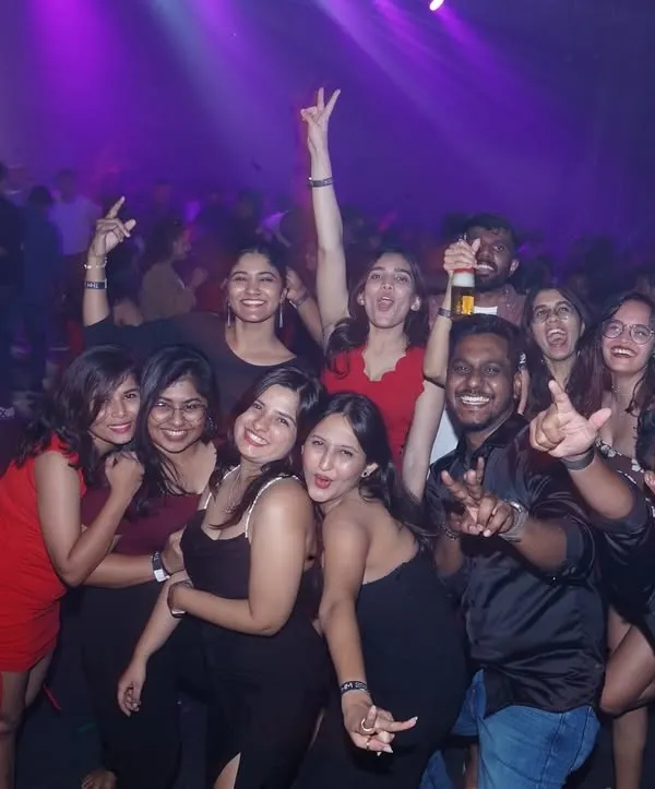 This is what I live for. A happy, energetic crowd posing for a picture in the middle of my set at the MakeMyTrip party. Their energy fuels my performance.