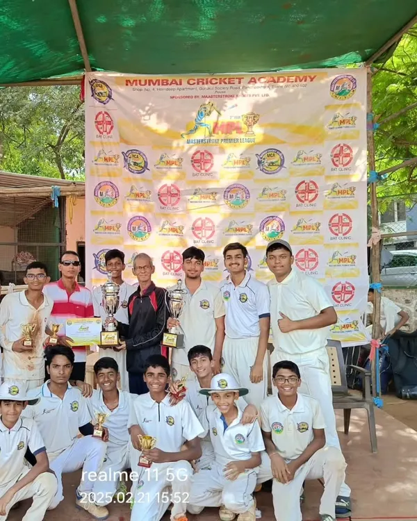 The victorious U-17 team of Mumbai Cricket Academy after winning the Masterstroke Premier League (MPL). A fantastic team effort from all the boys.
