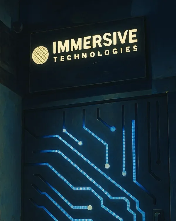 The journey into your future smart office begins at our front door. This custom-designed entrance to our experience studio, with its illuminated circuit board pattern, sets the stage for the innovation within.
