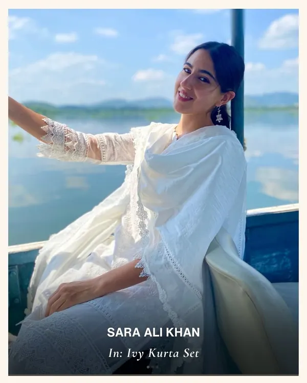 Sara Ali Khan in my Ivy Kurta Set is the definition of grace. This classic white cotton set is a favorite for its light feel and timeless style, perfect for a day out.