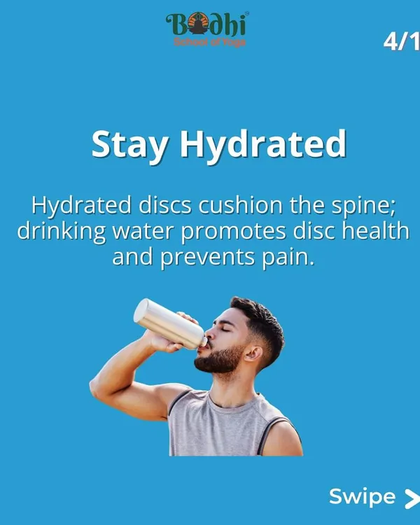 A simple but vital tip for back health: stay hydrated. Drinking enough water keeps your spinal discs cushioned and healthy, which is a key factor in preventing pain.