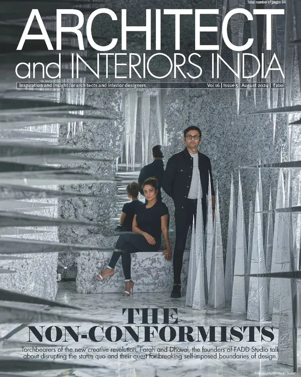 I am proud to have my 'Palate Cleanser' installation featured on the cover of Architect and Interiors India. The project, described as 'Non-Conformist,' perfectly captures my goal of disrupting expectations and creating immersive works of art.