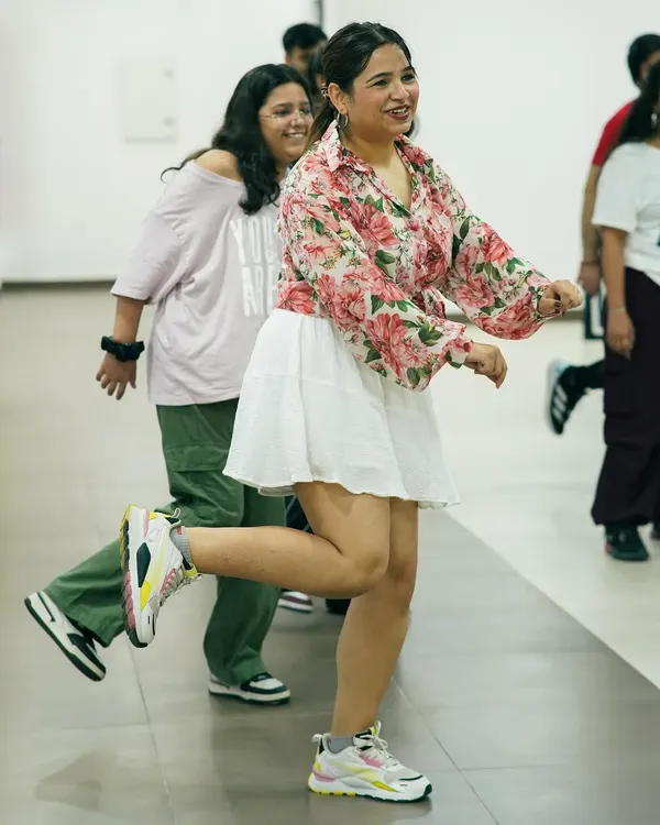 A candid moment of pure joy from one of our dance sessions. This is the feeling we strive for in every class: happiness in movement.