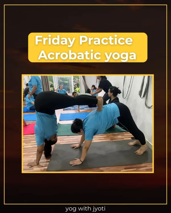 Acro yoga is a beautiful practice of trust and strength. Here, my students are working together, building not just physical power but also a strong bond. It’s challenging, but the connection you build is incredible.