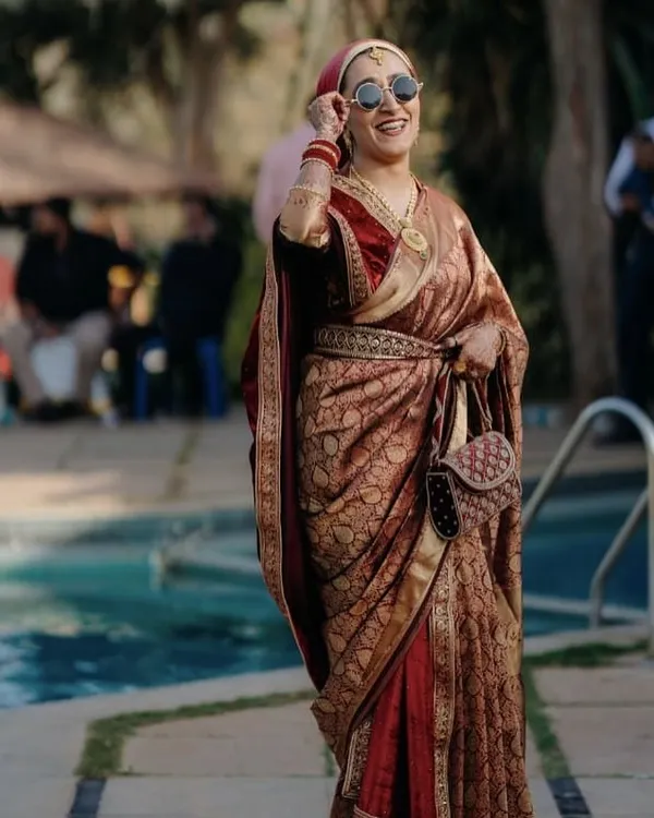 This is one of my favorite looks. The client wanted something modern and chic for an outdoor event, so we created this stylish drape with a head covering. It’s all about finding a style that makes you feel confident and happy.