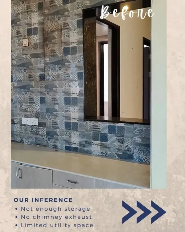 Kitchen Renovation Story: Follow the complete journey of a kitchen transformation. We started by identifying issues like poor workflow and lack of storage, proposed a new layout, and executed it with civil work and modular installation to create a spacious, light-filled, and highly functional kitchen.