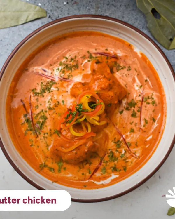 My Butter Chicken is a trip down memory lane. It has tender chunks of chicken marinated in a rich blend of spices and cooked in a creamy, buttery tomato sauce that's simply divine.