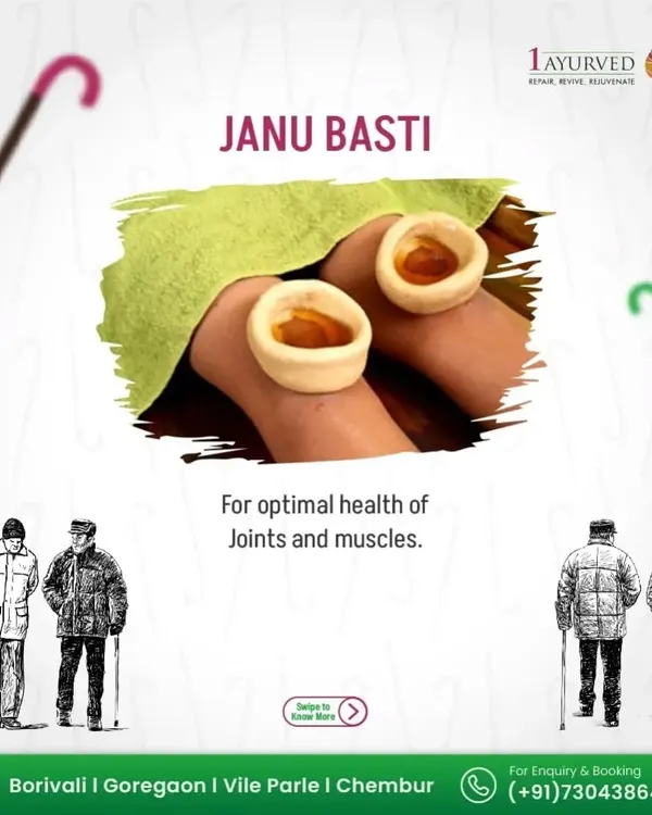 A close-up of Janu Basti, our specialized treatment for chronic knee pain and osteoarthritis. The warm, medicated oil deeply penetrates the knee joint to reduce pain, improve flexibility, and strengthen the surrounding muscles and ligaments.