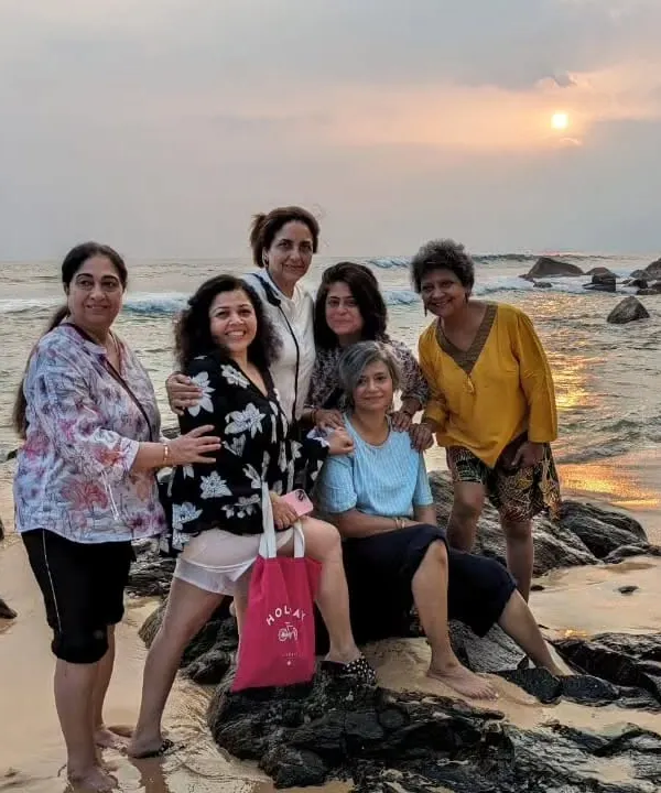 This is what it's all about. Sharing a beautiful sunset on the beach with new friends after a day of yoga. These are the moments of pure bliss and connection I cherish on every yoga vacation.