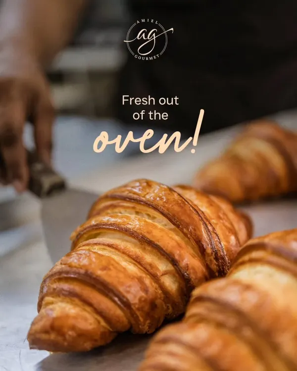 The sight of a perfectly golden, flaky croissant fresh from the oven. This is the result of patience, technique, and the best quality butter, ready to make your morning special.