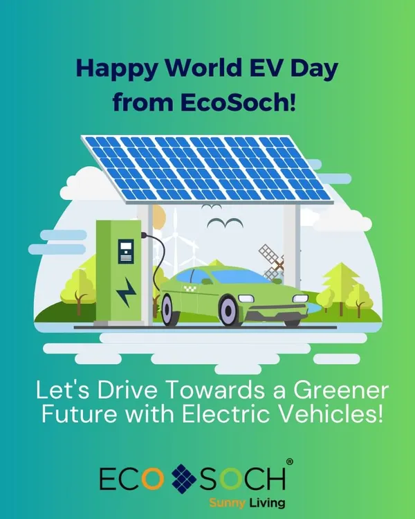 This graphic, created for World EV Day, captures our goal perfectly. We aim to help everyone drive towards a greener future by providing seamless solar and EV charging solutions that make sustainable choices easy.