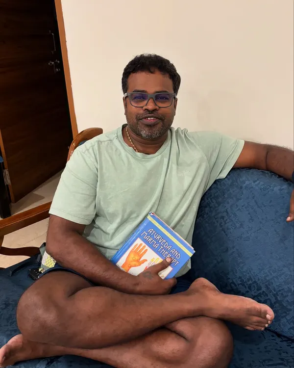 My practice is deeply rooted in traditional healing systems. Here I am studying Marma therapy, an ancient Indian practice of working with vital energy points in the body, which informs the way I approach my Thai bodywork sessions to release deep-seated blockages and restore flow.
