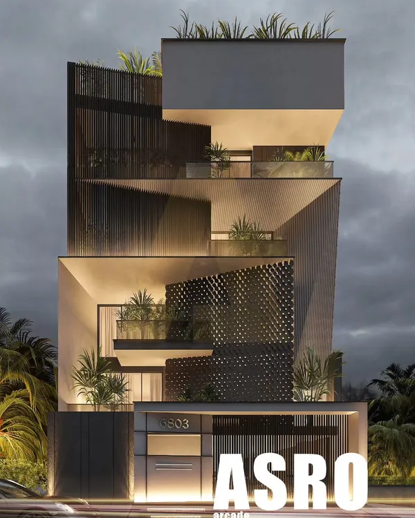 Currently under construction in Gurugram, this luxury kothi facade blends aluminum and concrete into sleek lines and crisp geometry. The design redefines modern architecture with its bold yet minimal expression.