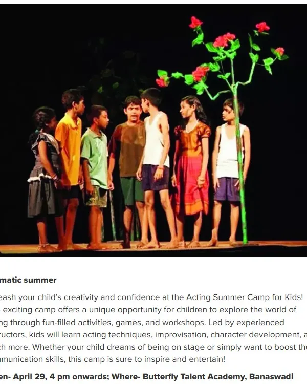 A powerful scene from our Acting Summer Camp performance. This image captures the focus and creativity we nurture, allowing children to explore different characters and stories on a professional stage.