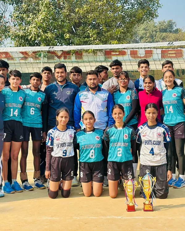 Success is earned, not given. Our girls' team proudly poses with their championship trophies, a testament to their dedication and the winning culture we build at the academy.