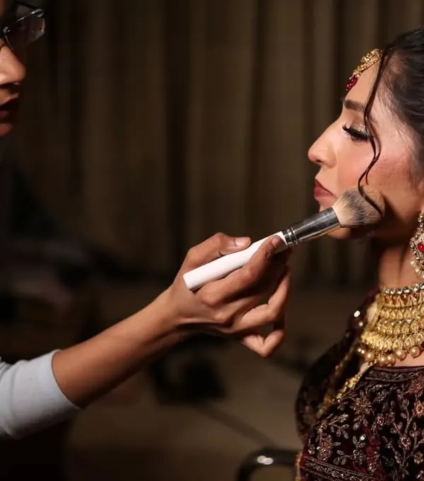 This is me in my element, doing what I love most. A candid shot from my first bridal makeup appointment.