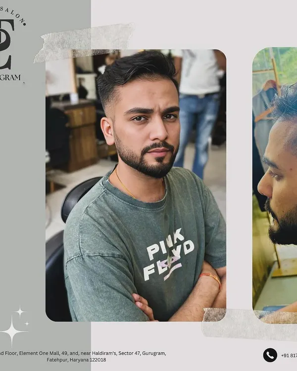 Another shot of the iconic Elvish Yadav after his styling session. This image shows the clean lines and sharp fade of his signature look.
