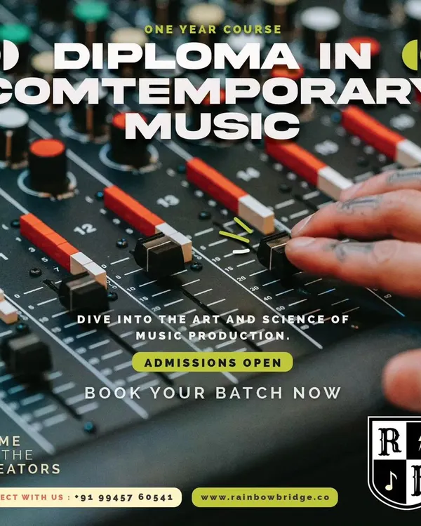 Our Diploma in Contemporary Music is your path to a career in the industry. This one year course covers the art and science of music production, with admissions open for our next batch.