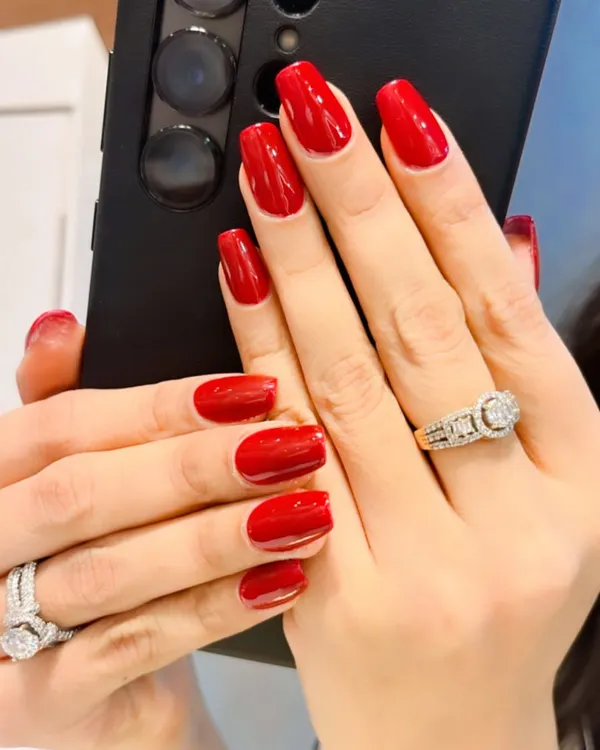 For the red lovers. A classic, vibrant red manicure is always a powerful choice. This timeless look is perfect for any occasion and never goes out of style.