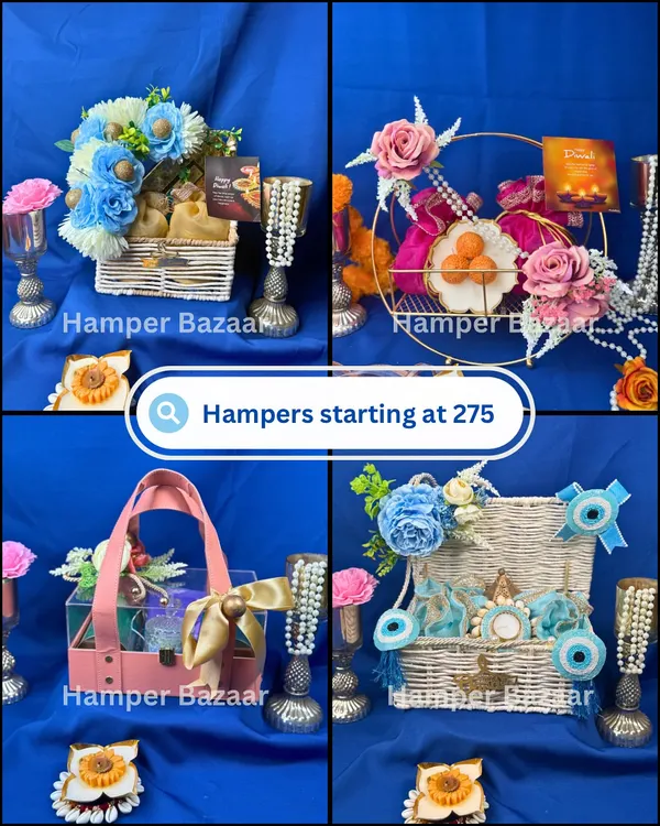 A look at some of our beautiful hampers that start at just ₹275. Even our budget friendly options are handcrafted with love and attention to detail.