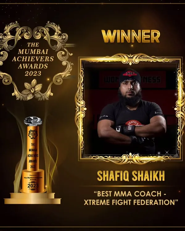 I am grateful to have received the 'Best MMA Coach' award at the Mumbai Achievers Awards 2023. This is for my team and my students.
