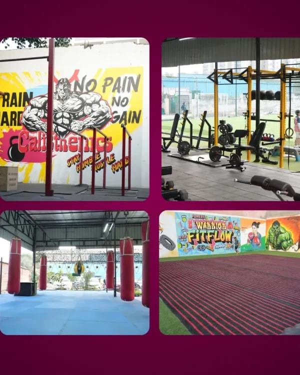 A look at our diverse training zones. We have a dedicated calisthenics area, a fully equipped weight gym, and a matted space with punching bags.