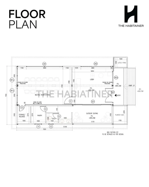 This is the floor plan for a container office I created at Prestige TechZone. It shows how I can design functional and creative workspaces that meet professional standards using modular construction.