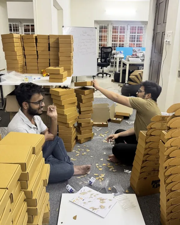 This is what teamwork looks like. Our team working late into the night to pack over 400 robot kits for a children's workshop at GE Aerospace. We are hell-bent on delivering on our promises.