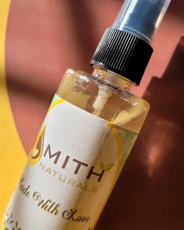 My Anti-Frizz Hair Serum, ready to go. This lightweight serum is perfect for taming flyaways and adding a smooth, glossy finish to your hair after washing and styling.