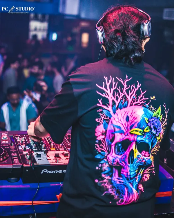 A shot from behind the console, looking out at the crowd. This is my office, and the energy from the dance floor is my motivation.