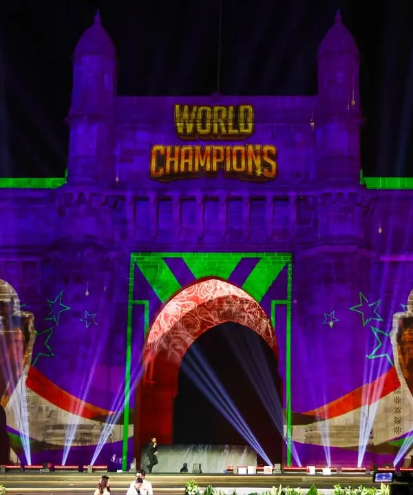 We transform iconic landmarks into canvases for celebration. Here, we used state-of-the-art projection mapping on the Gateway of India to create a stunning visual tribute for a historic championship win, demonstrating our capability to execute grand-scale public spectacles.