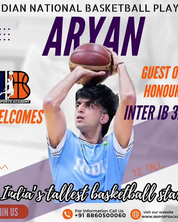 We were honored to welcome Aryan, India's tallest basketball star, as the Guest of Honour at our Inter IB 3.0 tournament. His presence was a huge motivation for all our young players.