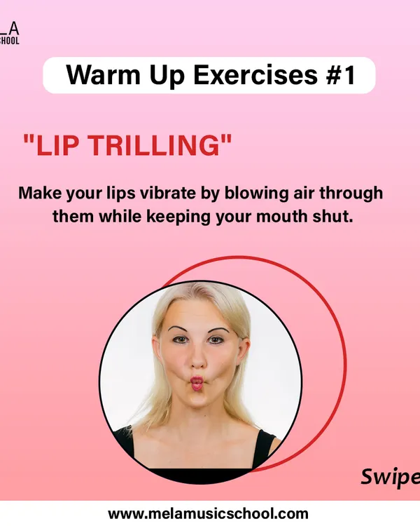 A guide to "Lip Trilling," an essential warm up exercise. I teach my students how to vibrate their lips by blowing air to prepare their voice for singing.