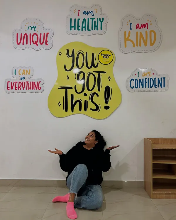 I am unique. I am healthy. I am kind. I can do everything. I am confident. You got this! A powerful wall of affirmations reminding us to choose, express, and receive our own power.