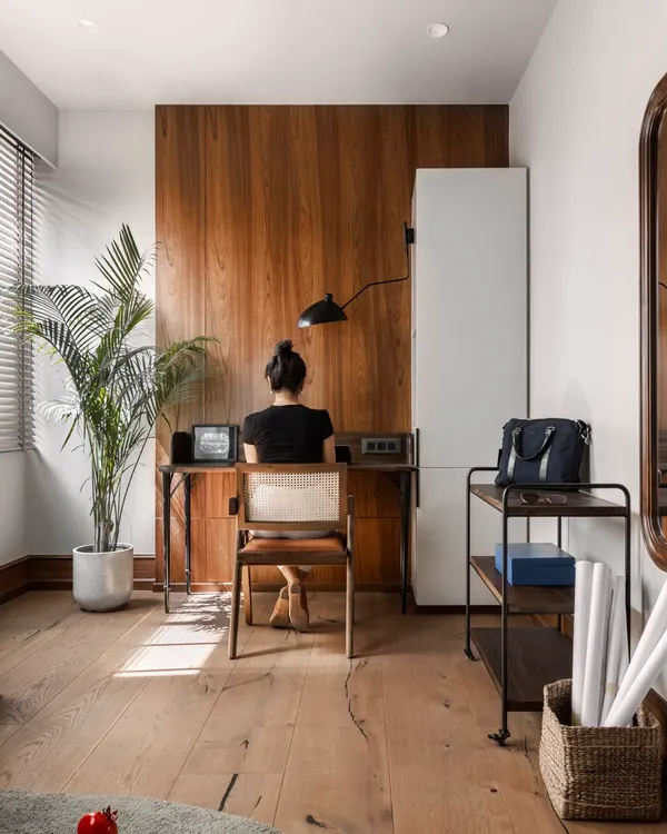 My Cabin, My Workspace, My Cocoon. This space is where comfort meets productivity, a personal sanctuary designed to feel like a private retreat yet fully functional for the modern workday.