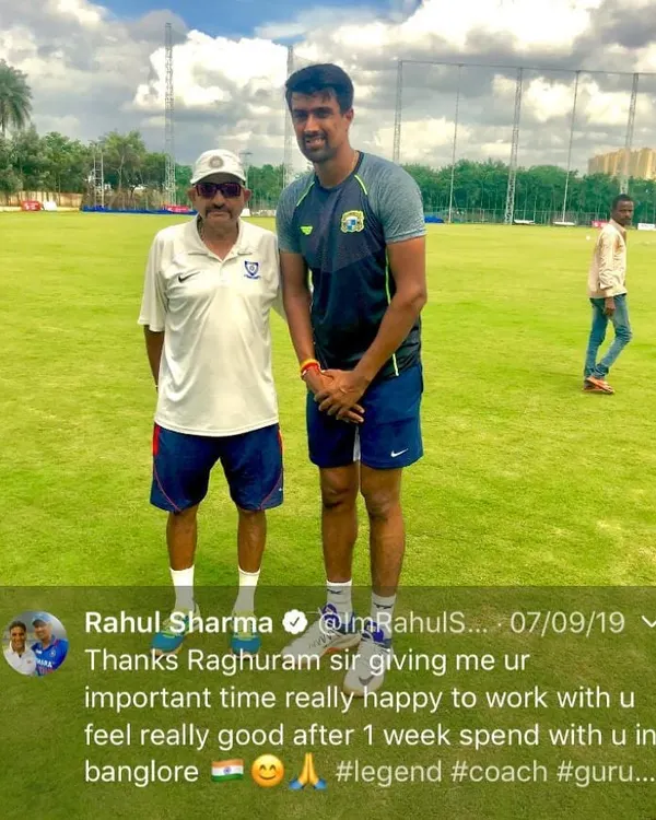 It is always a pleasure to work with dedicated professionals. Here I am with Indian cricketer Rahul Sharma after a productive week of fine-tuning his bowling action and biomechanics here in Bangalore.