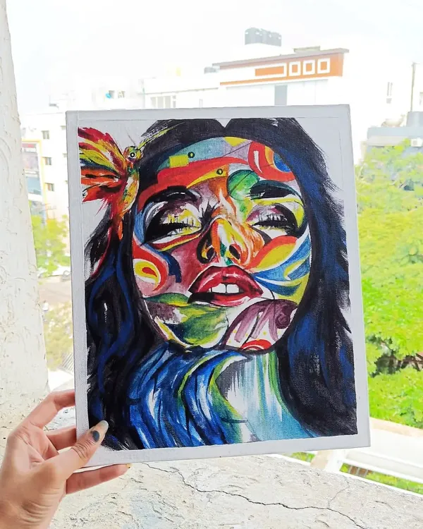 This is an example of a Fauvism-inspired portrait I painted. I love working with bold, expressive colors to create a piece that's full of energy and emotion, moving beyond a simple likeness to capture a feeling.