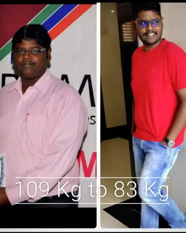 A significant weight loss journey from 109 kg to 83 kg. This client's success shows that a structured fitness program and consistent effort lead to life-changing results.