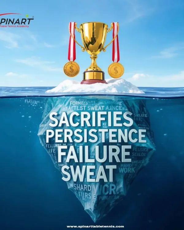 This iceberg graphic says it all. The glory of winning is just the tip; beneath it lies countless hours of sacrifice, persistence, failure, and hard work.