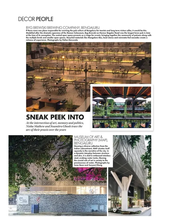 A feature on our practice in Elle Decor India. The article discusses our design philosophy and showcases a selection of our projects, including the Byg Brewski microbrewery and the Museum of Art & Photography (MAP).