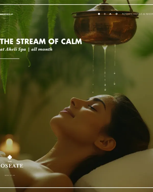 Experience 'The Stream of Calm' with our Shirodhara therapy. This treatment, where warm herbal oil flows gently across the forehead, is one of the most effective ways to quiet the mind, relieve anxiety, and achieve a state of profound serenity.