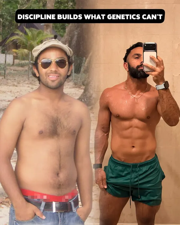 This is the proof that discipline builds what genetics can't. My own journey is the foundation of my coaching. I don't sell shortcuts because I know they don't exist. This transformation wasn't about a quick fix; it was about consistent hard work, day in and day out.